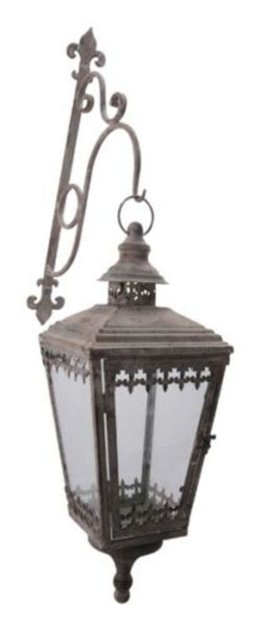 XL Laterne Stand Windlicht Orient Metall Garten Deko Antik Grau Vintage