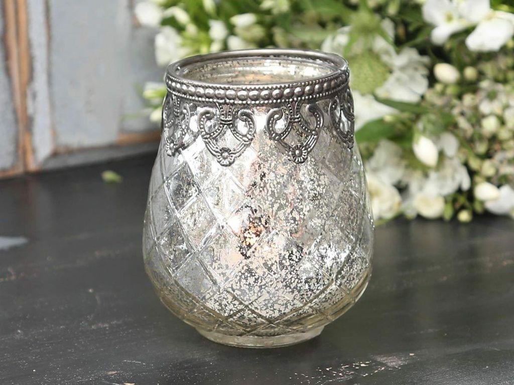 Teelichthalter fil de fer Windlicht Metall Kerze Chic Antique vintage und shabby