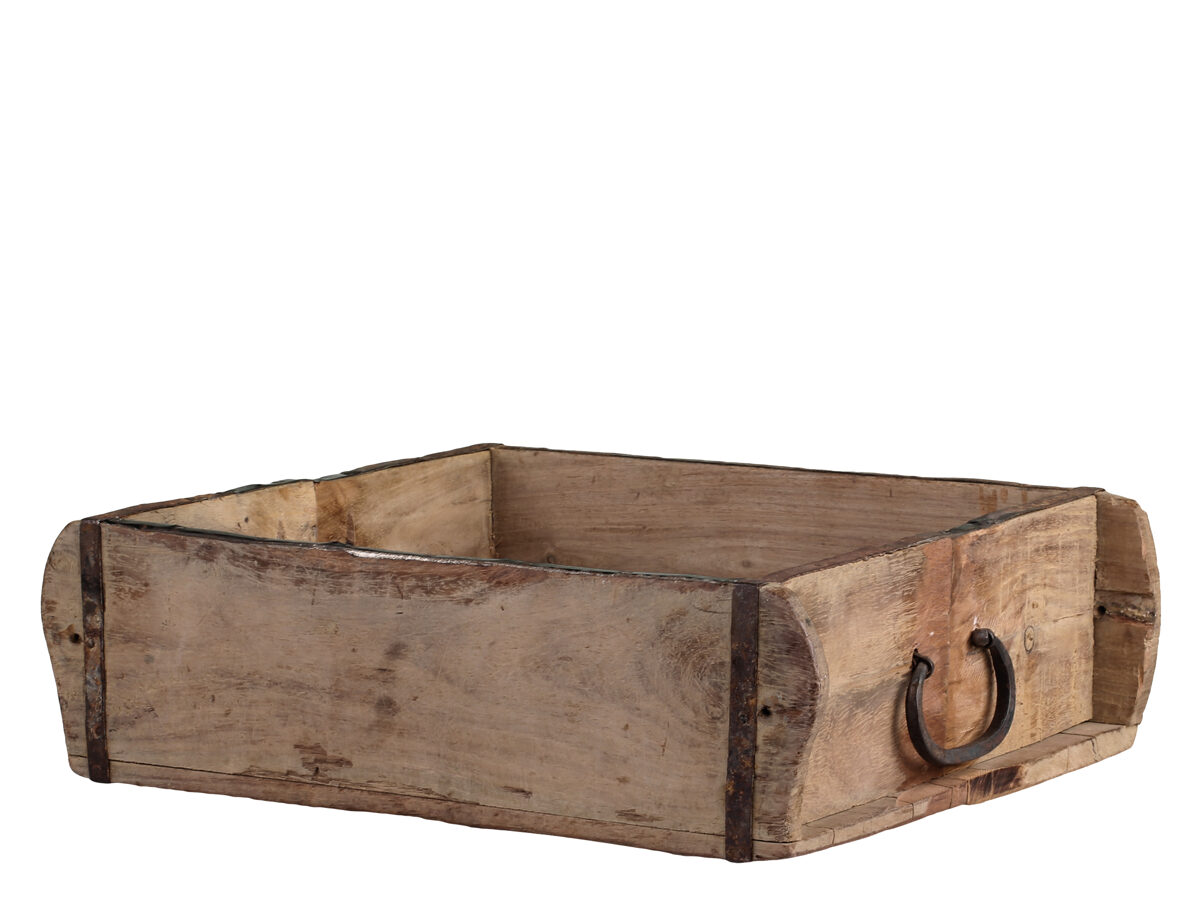 Chic Antique Holzschachtel Ziegelform 1  Fach alte Backsteinform Holz Box Kiste  