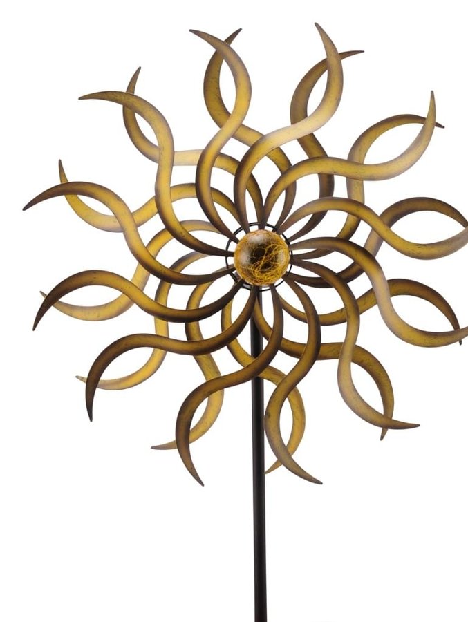 Windrad Art Ferro drehende Farben Metall Windspiel Gartenstecker H 184 cm 