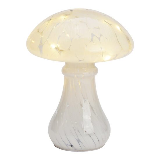 Mushroom Glaslampe Tischlampe, Kabellos, Pilz 	6H Timerfunktion weiss