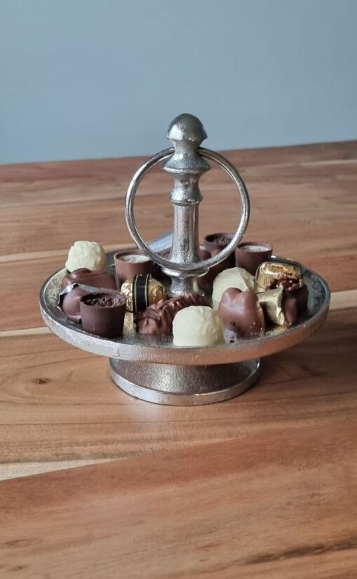 Ambiente Haus Etagere Aluminium Silber Tragegriff Ø 19cm
