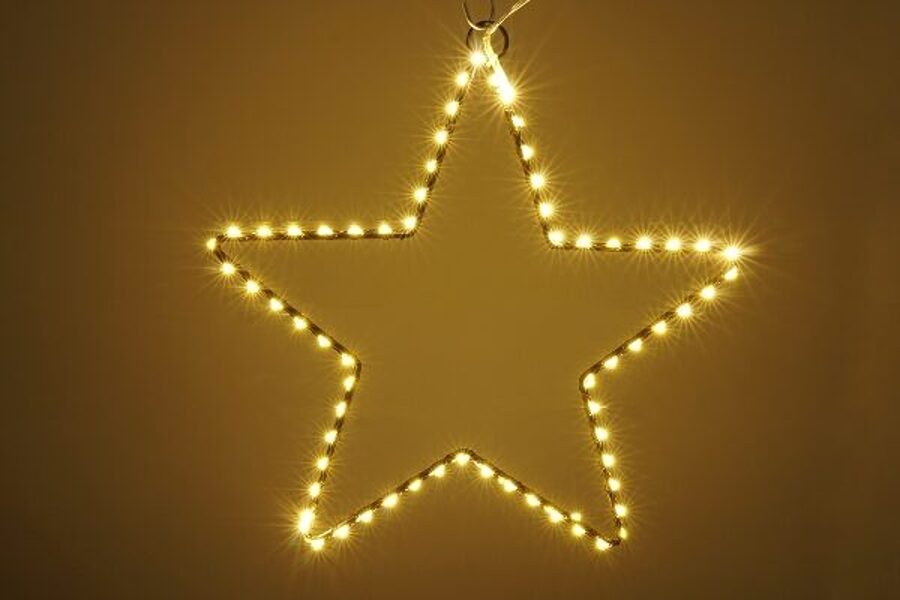 120 LED Leuchtstern Stern Silhouette Metall schwarz Weihnachtsbeleuchtung 78x78cm