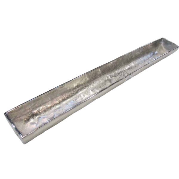 Dekoschale L 87cm Alu massiv Silber Schale lang Tablett Dekotablett