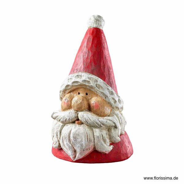 XL Nikolaus Büste Groß H 38,5 cm Zipfelmütze Weihnachtsmann handbemalt Polyresin Rot Weiß