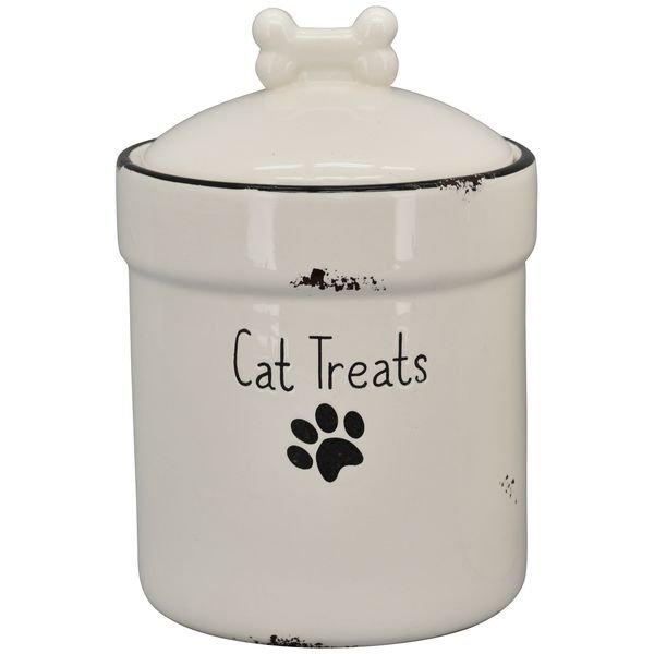 Aufbewahrungsdose Keramik für Katze Leckerchen, Kekse und Kaustangen,Trockenfutter