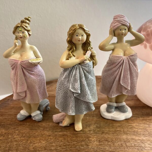 3-er Set Mollige Kurvige Frau Deko-Skulptur badene Frauen Poly H 16cm  