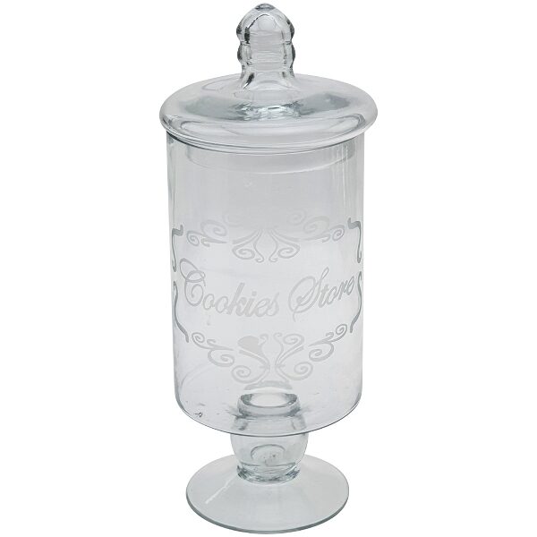 XL Plätzchendose Bonboniere auf Fuss Vorratsglas Glasdose Keksdose H 27cm 