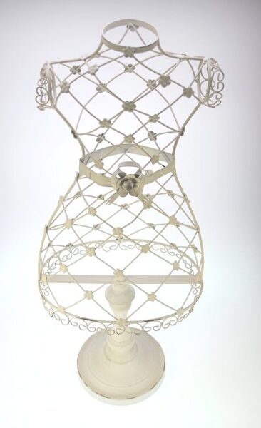 Nostalgie Schneiderpuppe Schmuck Büste Metallbüste Haken Büste Shabby H 66 cm