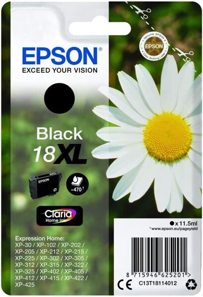 Epson Orginal Black 18XL Tinte Gänseblümchen, 11,5ml