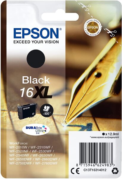 Epson Original Black 16XL Tinte Füller Serie , 12,9ml  
