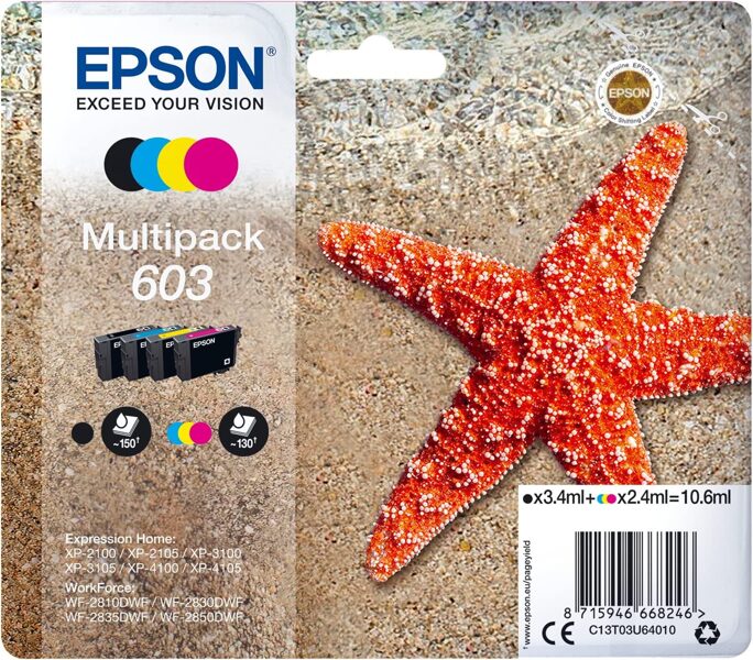 Epson Original 603 Tinte Seestern Multipack 4-farbig Standard 10,6ml