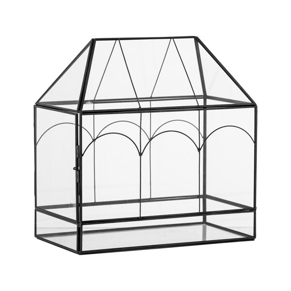  Bloomingville Hochzeitsbox Geldgeschenke, Briefbox, Kartenbox, Geldbox, Schwarz, Glas/Metall Laterne