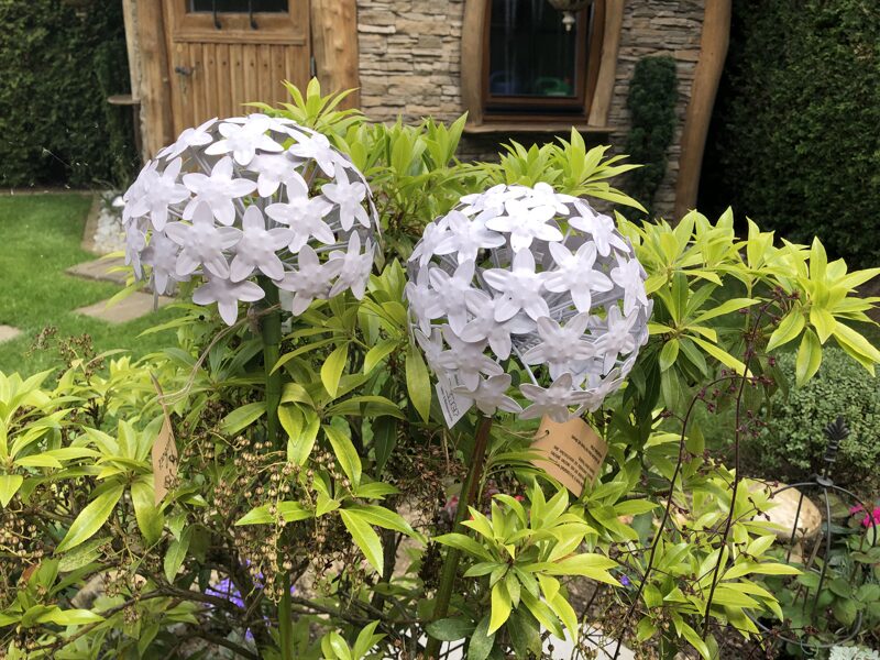 Garten Blumen Allium Blütenkugel " White Terrasse " Deko Art Ferro Handarbeit  