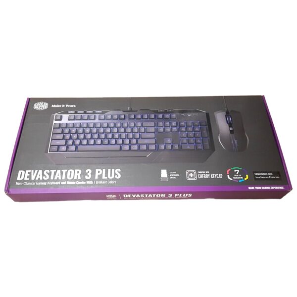 Cooler Master Devastator 3 Plus German Version Gaming Keyboard & Mouse Combo, 7 Color Mode LED Backlit, Media Keys, 4 DPI Settings